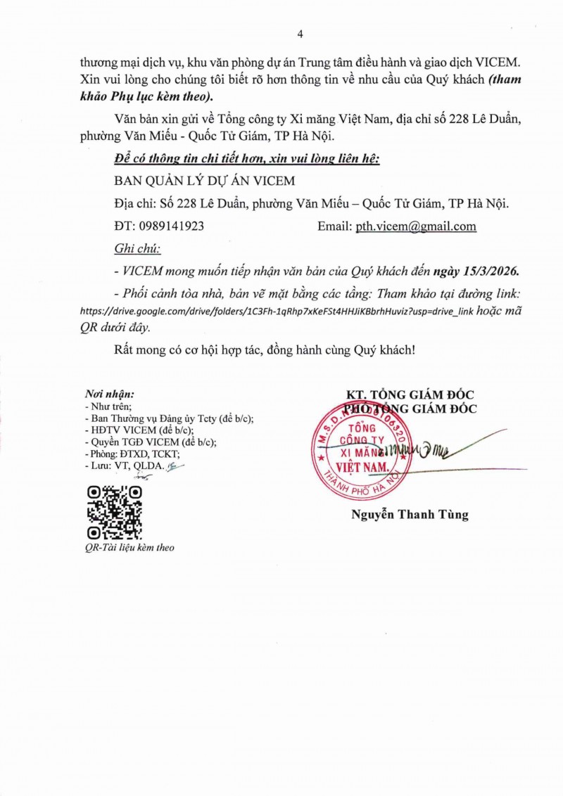 thu moi quan tam thue van phong khu thuong mai dich vu du an trung tam dieu hanh va giao dich vicem