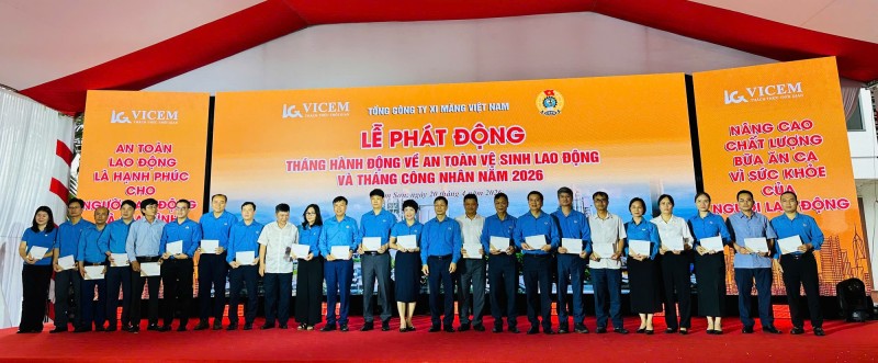 tong cong ty xi mang viet nam vicem to chuc le phat dong thang hanh dong ve an toan ve sinh lao dong va thang cong nhan nam 2026