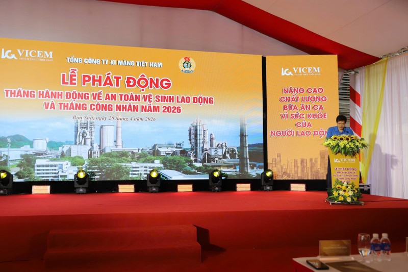 tong cong ty xi mang viet nam vicem to chuc le phat dong thang hanh dong ve an toan ve sinh lao dong va thang cong nhan nam 2026