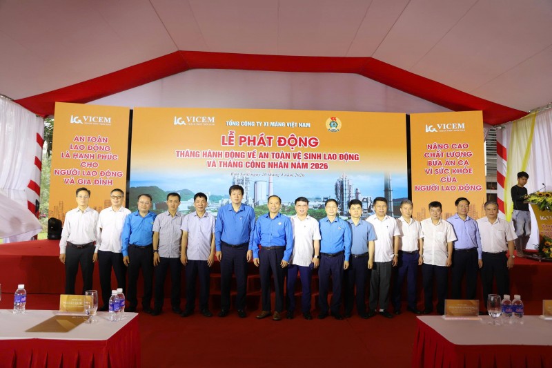 tong cong ty xi mang viet nam vicem to chuc le phat dong thang hanh dong ve an toan ve sinh lao dong va thang cong nhan nam 2026