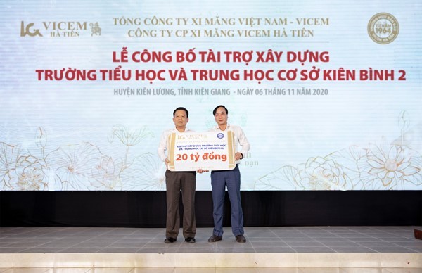 Vicem Hà Tiên tài trợ 20 tỷ đồng xây trường học tại Kiên Giang